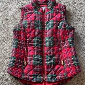 Crown & Ivy Red and Green Plaid Vest